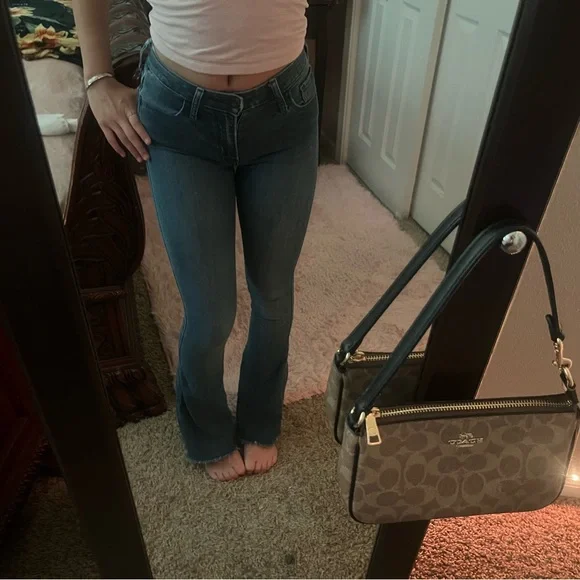 Hollister Blue Boot Cut Jeans High-Waisted Stretch - Picture 2 of 2